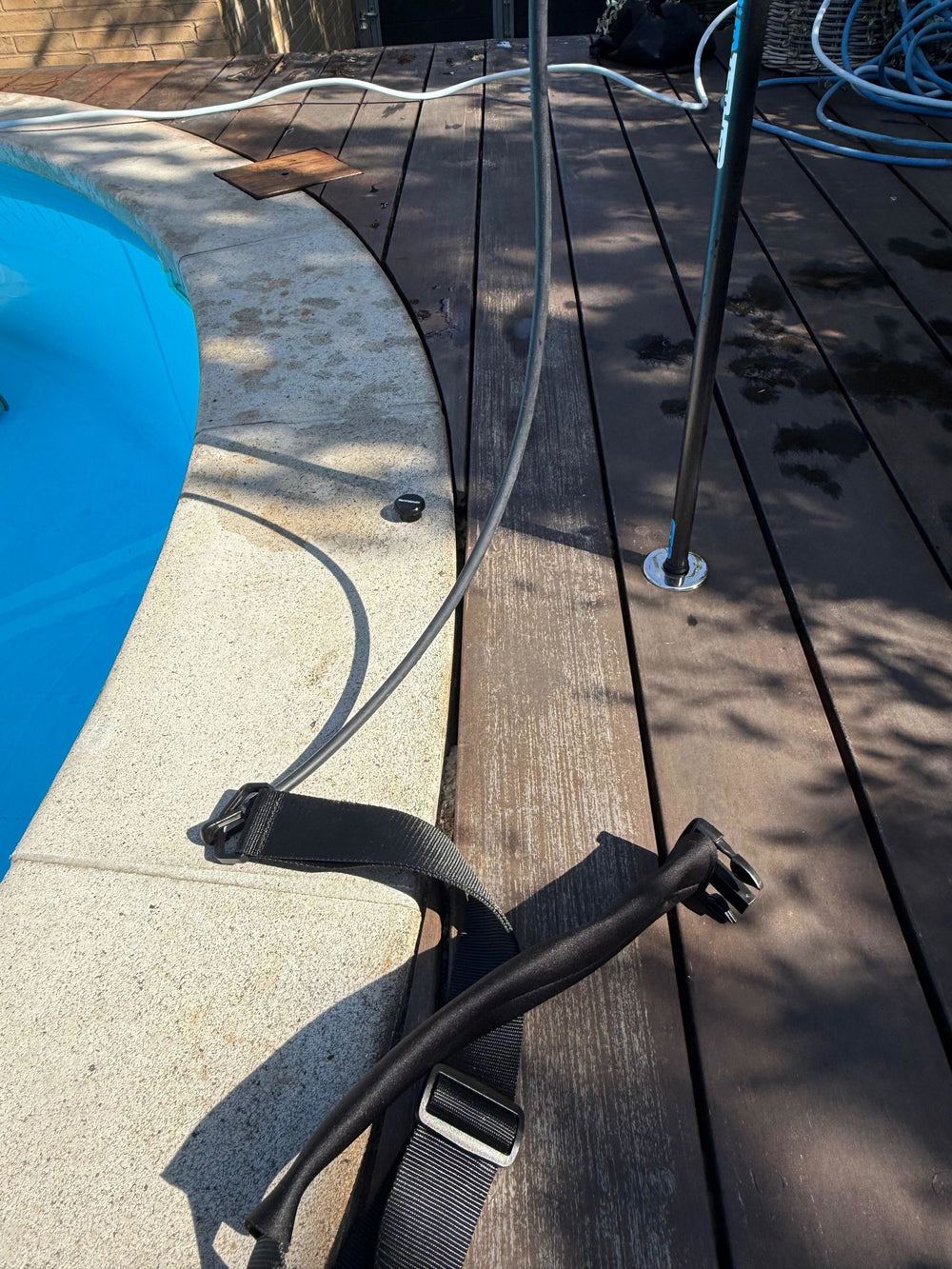 Martin's Swim Tether setup — Pool